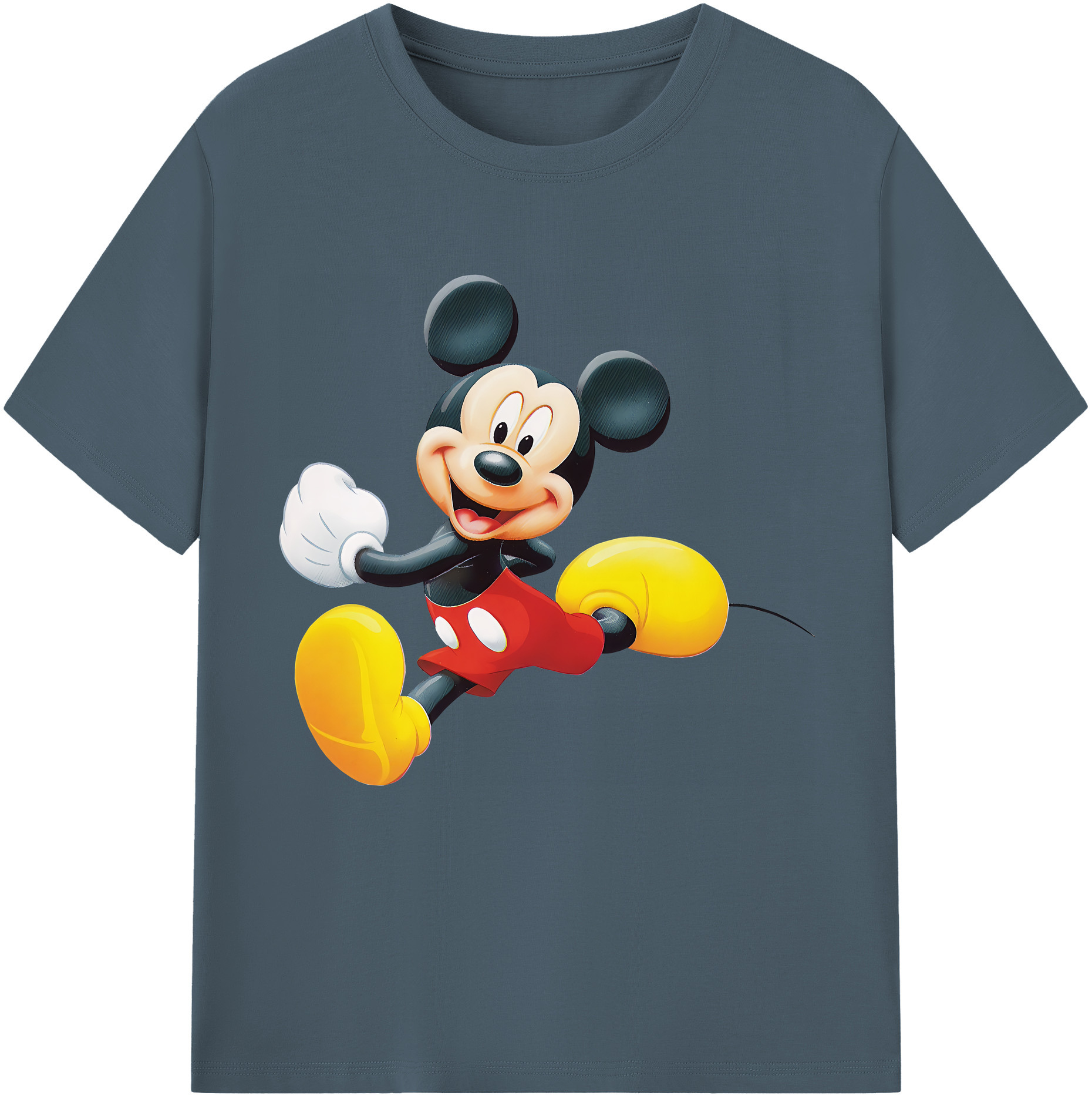 （画像用） ミッキーマウス Mickey Mouse 綿100％半袖Tシャツ（フロントプリント）